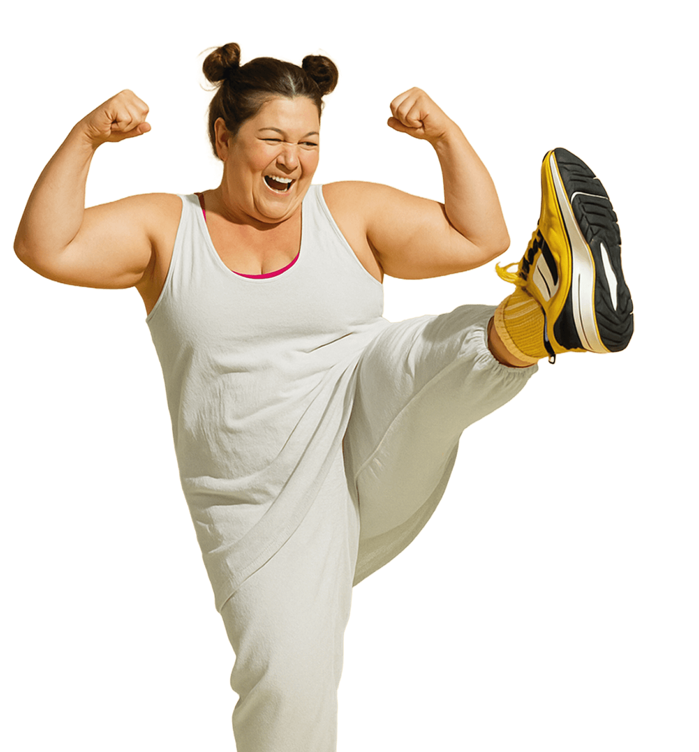 Frau feiert ihren Erfolg mit zanadio und GLP-1-Therapie